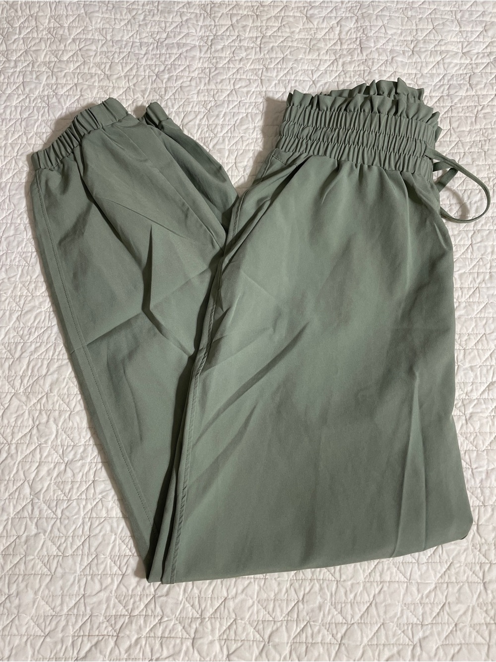 Mono B Sage Green High-Waist Track Joggers